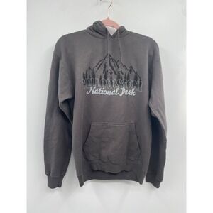 Comfort Wash Yellowstone National Park Hoodie Unisex Small Gray Graphic Boho NWT